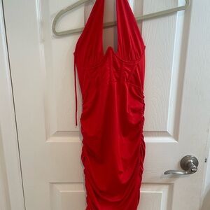 Red Halter Neck Dress